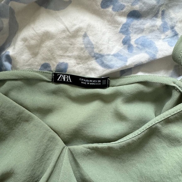 Zara Green Ruffled Maxi Dress - Picture 6 of 7